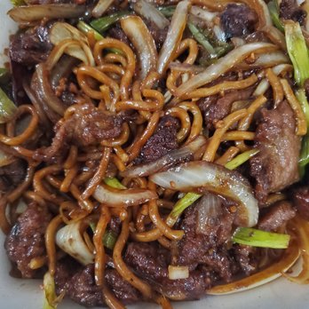 New Rice Bowl Express - Mongolian beef over chow mein - Chinese Near Me - Carmichael, California