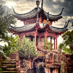 Chinesischer Garten - HDR-Foto vom Pavillon