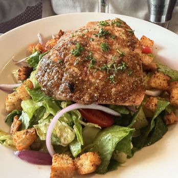 Amore Italian Bistro - Dinner salad with salmon and add croutons. Husband thought it was great - Italian Near Me - Dallas, Texas Amore Italian Bistro - Dinner salad with salmon and add croutons. Husband thought it was great - Italian Near Me - Dallas, Texas