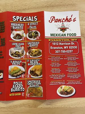Menu photo 5 Pancho's Mexican Food Evanston, WY Menu photo 5 Pancho's Mexican Food Evanston, WY