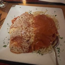Chicken Parmigiana, huge portion!