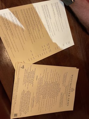 Menu photo 1 Westminster Arms London, XGL Menu photo 1 Westminster Arms London, XGL