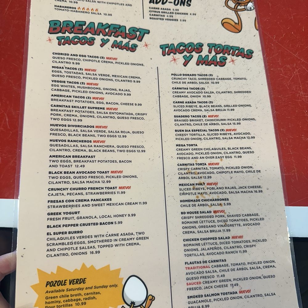 Buen Dia - Menu - Mexican Near Me - El Paso, Texas