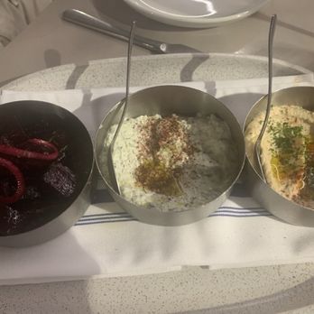 Olive & Sea - Beets, tzatziki, hummus (small portions of each) - Mediterranean Near Me - Fort Lauderdale, Florida Olive & Sea - Beets, tzatziki, hummus (small portions of each) - Mediterranean Near Me - Fort Lauderdale, Florida