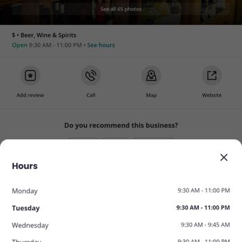 A & N Liquor - Wrong hours listed for Wednesday. Open until 10 pm. - Beer, Wine & Spirits Near Me - San Francisco, California A & N Liquor - Wrong hours listed for Wednesday. Open until 10 pm. - Beer, Wine & Spirits Near Me - San Francisco, California