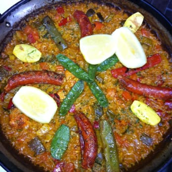 Taberna del Alabardero - Paella with sausage and veggies - Spanish Near Me - Washington, DC, District of Columbia Taberna del Alabardero - Paella with sausage and veggies - Spanish Near Me - Washington, DC, District of Columbia