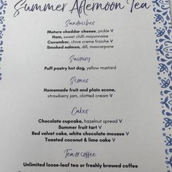 The Oak Room - The menu
