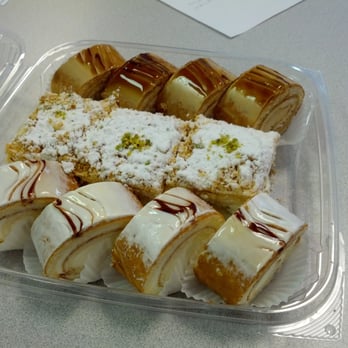 Orchid Pastry - Top to bottom: Cappuccino jelly roll, napoleon, vanilla jelly roll - Desserts Near Me - Calgary, Alberta