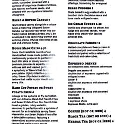 Bonnie's Bread & Butter - Menu