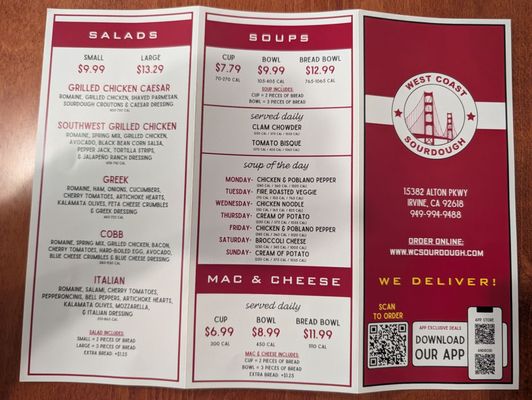 Menu photo 1 West Coast Sourdough Irvine, CA Menu photo 1 West Coast Sourdough Irvine, CA