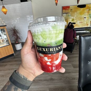 Luxuriant Coffee - Strawberry shortcake matcha - Coffee & Tea Near Me - Riverside, California