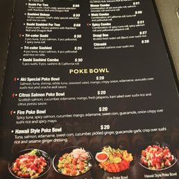 Poke Bowl Menu