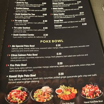 Aki Japanese Cuisine - Poke Bowl Menu - Sushi Bars Near Me - Brookfield, Connecticut