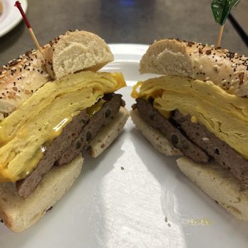 Mitch's Westside Bagels Too - Egg and cheese everything bagel with turkey sausage - Bagels Near Me - Weston, Florida Mitch's Westside Bagels Too - Egg and cheese everything bagel with turkey sausage - Bagels Near Me - Weston, Florida