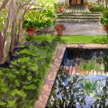 Blake Garden - Plein air painting by Jana Bouc - Parks Near Me - Kensington, California