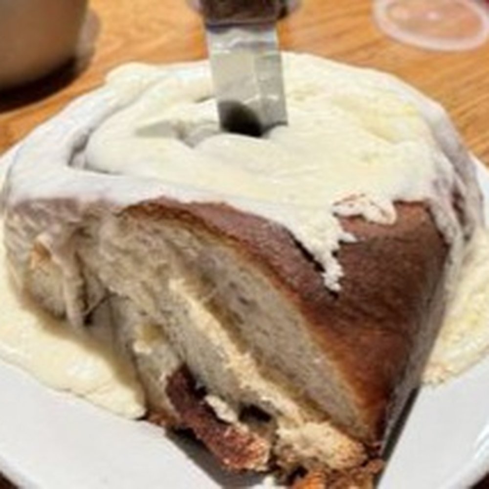 Huge yummy cinnamon roll!