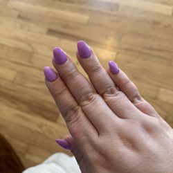Lucky Nails - Middle finger is showing part of my natural nail bc she put too small of a tip on....