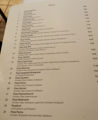 Menu photo 2 Pizzeria Sole Mio Bad Soden, HE Menu photo 2 Pizzeria Sole Mio Bad Soden, HE