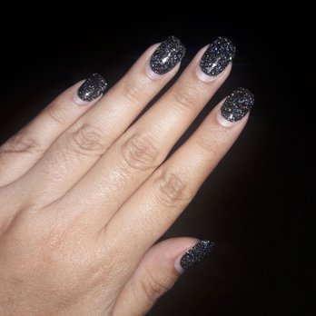 Sunrise Nails - 4 weeks since I got my black glitter powder dip manicure by David. It looks good, except for the growth. No chips, just a few small cracks. - Nail Salons Near Me - Citrus Heights, California Sunrise Nails - 4 weeks since I got my black glitter powder dip manicure by David. It looks good, except for the growth. No chips, just a few small cracks. - Nail Salons Near Me - Citrus Heights, California