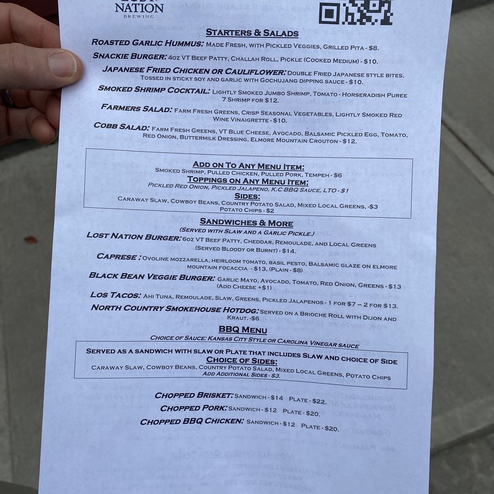 Lost Nation Brewing - Food menu - Breweries Near Me - Morrisville, Vermont Lost Nation Brewing - Food menu - Breweries Near Me - Morrisville, Vermont
