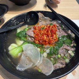 Pickled peppers beef noodle soup