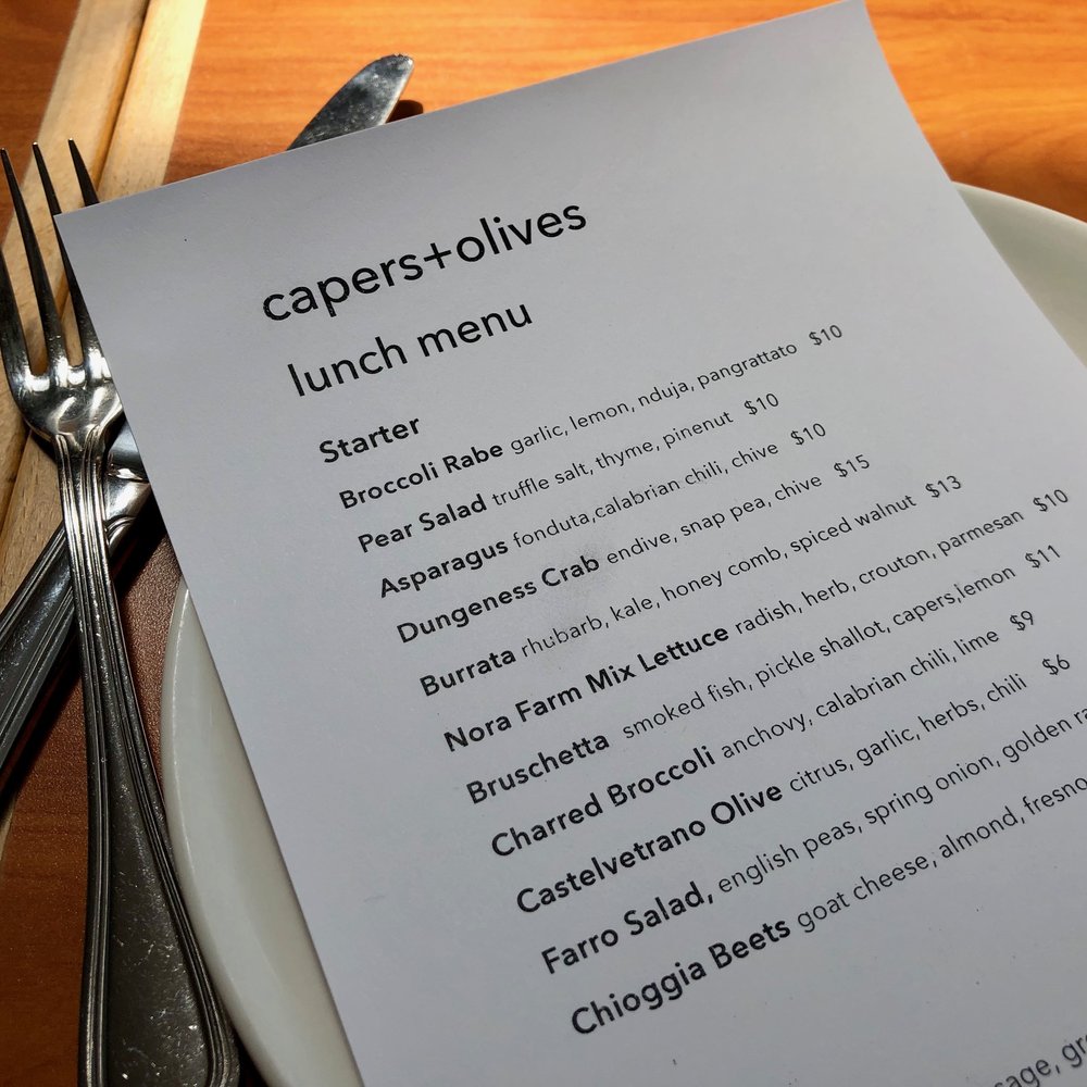 Capers + Olives - Serving only starters and pasta for lunch - Italian Near Me - Everett, Washington Capers + Olives - Serving only starters and pasta for lunch - Italian Near Me - Everett, Washington