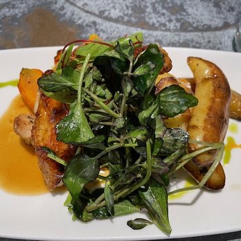 The Berkeley Bistro + Bar - Roasted chicken with fingerling potatoes and roasted carrots - Salad Near Me - Boston, Massachusetts