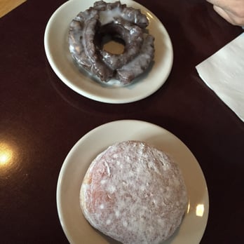 Top Pot Doughnuts - Chocolate glazed and valley girl (lemon filled) - Bakeries Near Me - Seattle, Washington Top Pot Doughnuts - Chocolate glazed and valley girl (lemon filled) - Bakeries Near Me - Seattle, Washington