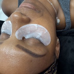 Before the extensions were added. My natural lashes are very short.