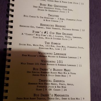 Big Daddy's - Menu: Big Daddy's Specialty Cocktails - Cajun/Creole Near Me - Massapequa, New York Big Daddy's - Menu: Big Daddy's Specialty Cocktails - Cajun/Creole Near Me - Massapequa, New York