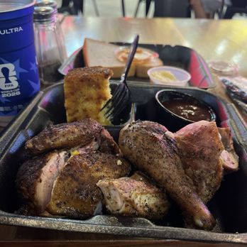 The Pit Room - Memorial - Chicken w/ cornbread - Barbeque Near Me - Houston, Texas The Pit Room - Memorial - Chicken w/ cornbread - Barbeque Near Me - Houston, Texas