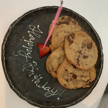 Spago - Happy Birthday Cookie plate - New American Near Me - Beverly Hills, California Spago - Happy Birthday Cookie plate - New American Near Me - Beverly Hills, California
