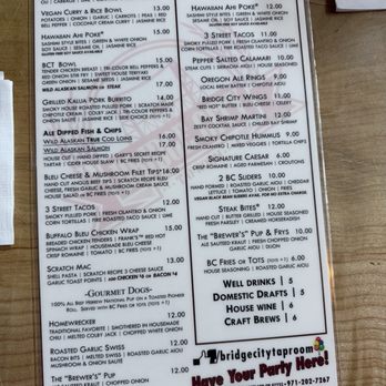 Bridge City Taproom - Menu - Sports Bars Near Me - Portland, Oregon