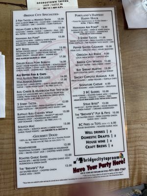 Menu photo 3 Bridge City Taproom Portland, OR