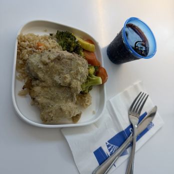 United Club - Vegetables, chicken in some sort of milk sauce and rice. I have to take lactose pills and hope it works considering I have five hour flight - Airport Lounges Near Me - Newark, New Jersey
