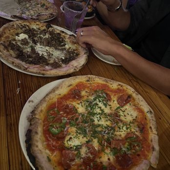 Forge Pizza - Pepperoni Pizza Mushroom Pizza in the back - Pizza Near Me - Oakland, California