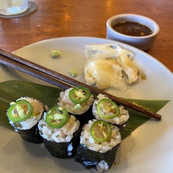 Belles Beach House - Small but very good happy hour sushi roll - Tiki Bars Near Me - Venice, California