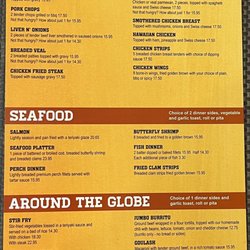 The Village Place - Dinner Menu