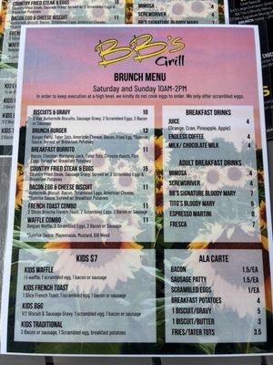 Menu photo 2 BB's Grill And Bar Olathe, KS