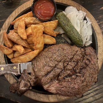 Corralito Steak House - Marbled ribeye with steak fries. Delicious! - Steakhouses Near Me - El Paso, Texas