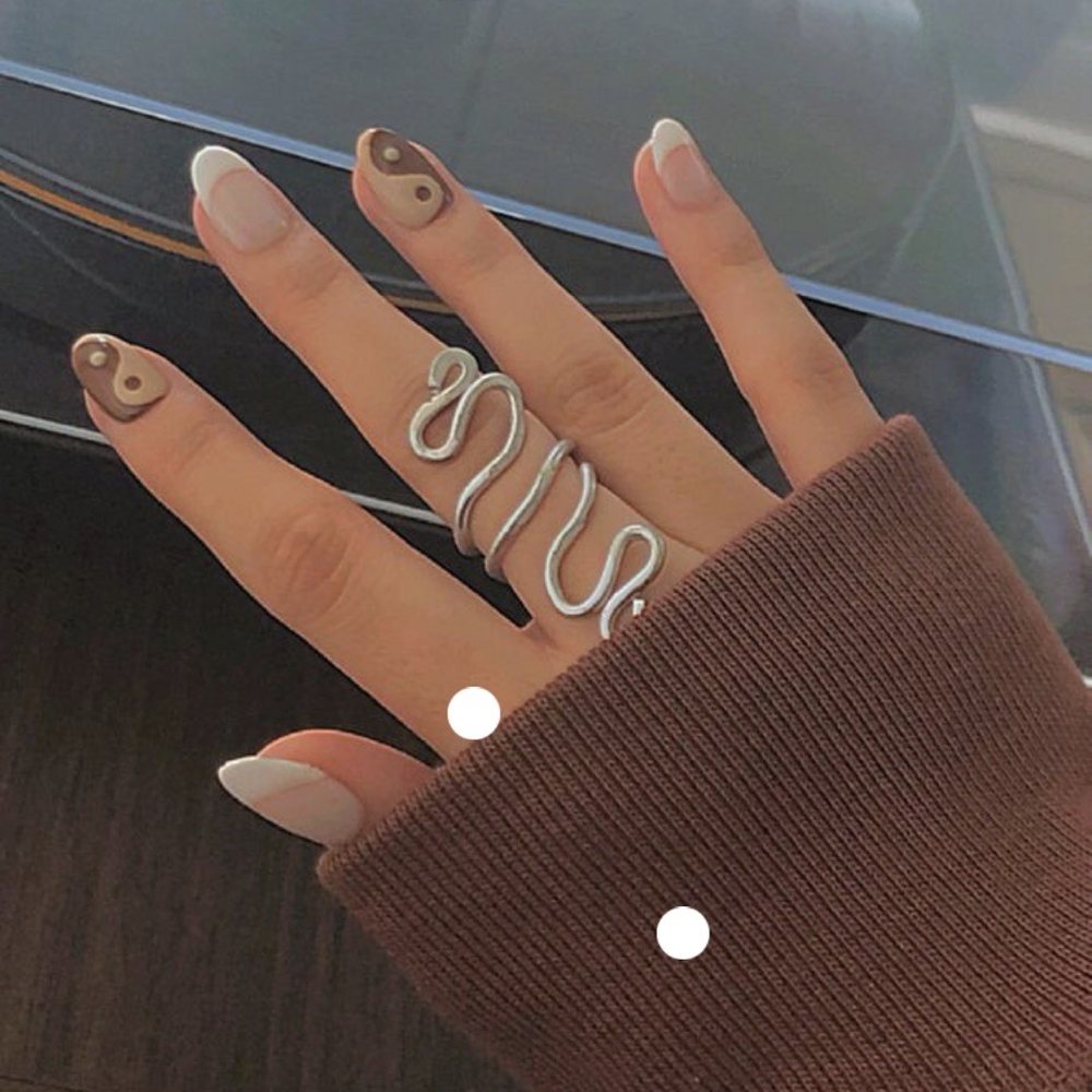 No 1 Nails - The photo I showed, we decided the nude and brown would be best! - Nail Salons Near Me - Ferndale, Michigan No 1 Nails - The photo I showed, we decided the nude and brown would be best! - Nail Salons Near Me - Ferndale, Michigan