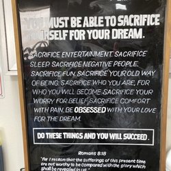 DewCoach - Encouraging messages on the walls inside help me keep going!