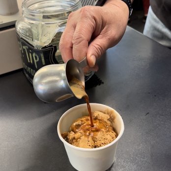 Malibu Brew Coffee - I love how he pours the hot espresso over the ice cream in front of the customer. - Coffee & Tea Near Me - Atascadero, California