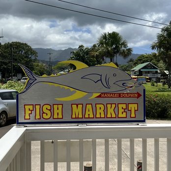 The Dolphin - Fish market sign - Seafood Markets Near Me - Hanalei, Hawaii