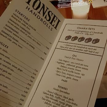 Yonsei Handrolls - Menu - Japanese Near Me - Oakland, California Yonsei Handrolls - Menu - Japanese Near Me - Oakland, California