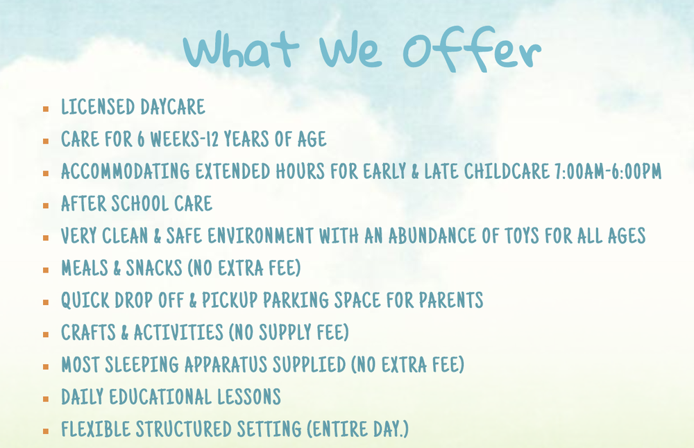 LEARNING PLAYHOUSE DAYCARE Request Consultation 2887 Philip Ave