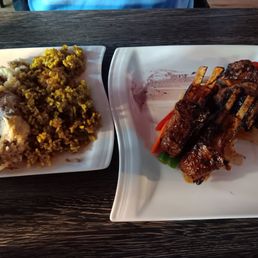 two plates of food
