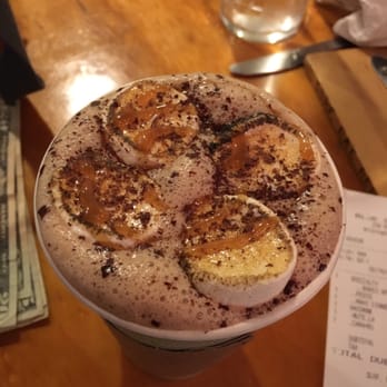 Blue Surf Cafe - Caramel hot chocolate-marshmallows on top, so good! - Cafes Near Me - Wilmington, North Carolina