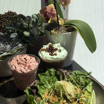 Kopi Bar And Bakery - pink trash, pandan chendol latte, and gado gado protein bowl... - Coffee & Tea Near Me - Berkeley, California Kopi Bar And Bakery - pink trash, pandan chendol latte, and gado gado protein bowl... - Coffee & Tea Near Me - Berkeley, California