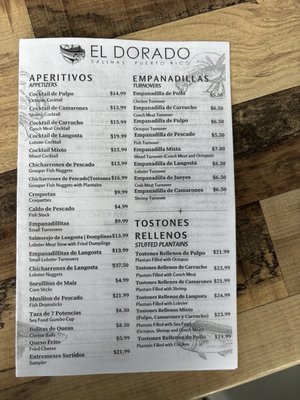 Menu photo 1 Rest El Dorado Playita, PR Menu photo 1 Rest El Dorado Playita, PR